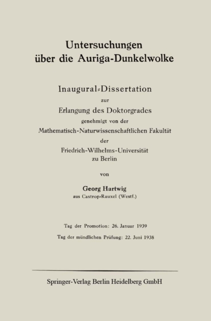 Untersuchungen über die Auriga-Dunkelwolke