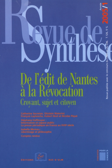 De l'édit de Nantes à la Révocation
