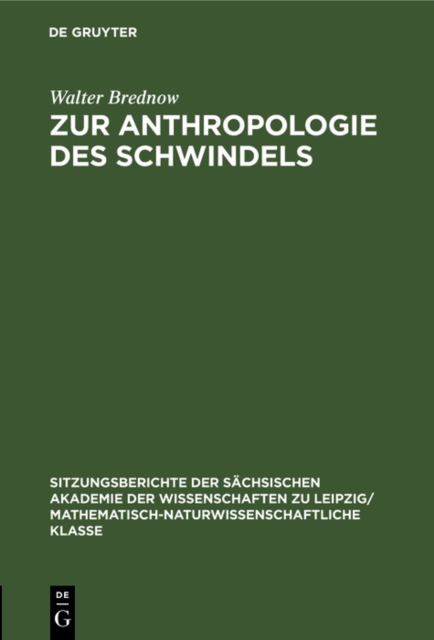 Zur Anthropologie des Schwindels