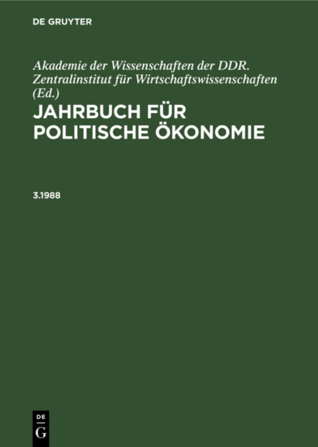 Jahrbuch fur politische Okonomie. 3.1988