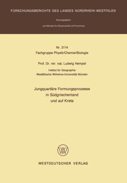 Jungquartäre Formungsprozesse in Südgriechenland und auf Kreta