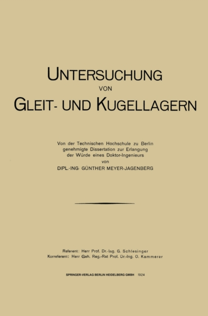 Untersuchung von Gleit- und Kugellagern