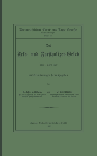 Das Feld- und Forstpolizei-Gesetz