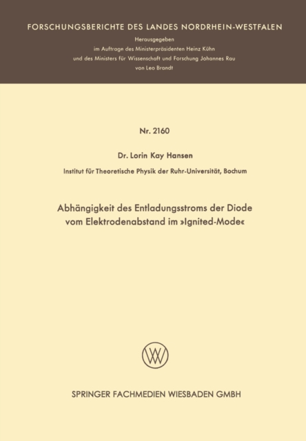 Abhängigkeit des Entladungsstroms der Diode vom Elektrodenabstand im »Ignited-Mode«