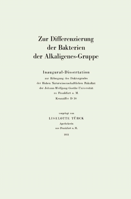 Zur Differenzierung der Bakterien der Alkaligenes-Gruppe