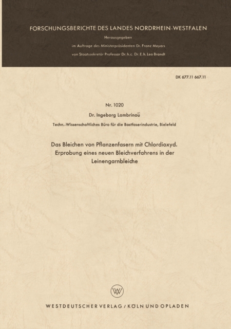 Das Bleichen von Pflanzenfasern mit Chlordioxyd