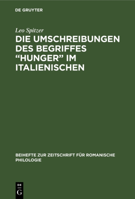 Die Umschreibungen des Begriffes “Hunger” im Italienischen