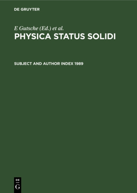 Subject and Author Index 1989