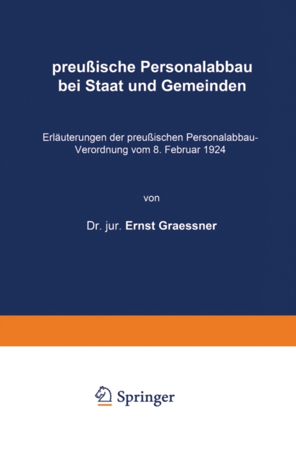 preußische Personalabbau bei Staat und Gemeinden
