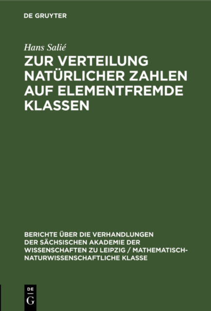 Zur Verteilung naturlicher Zahlen auf elementfremde Klassen