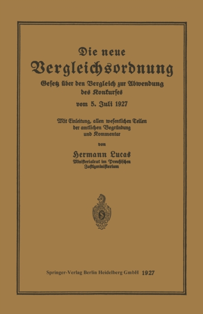 Die neue Vergleichsordnung