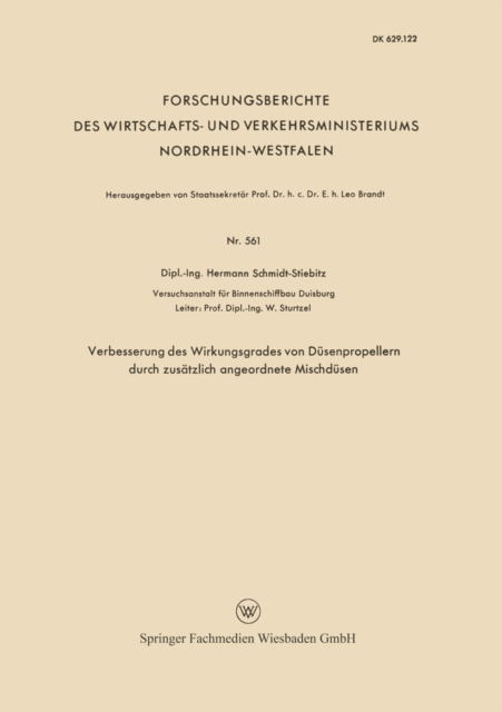 Verbesserung des Wirkungsgrades von Düsenpropellern durch zusätzlich angeordnete Mischdüsen