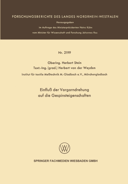 Einfluß der Vorgarndrehung auf die Gespinsteigenschaften