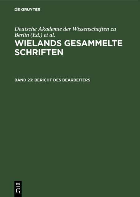 Bericht des Bearbeiters