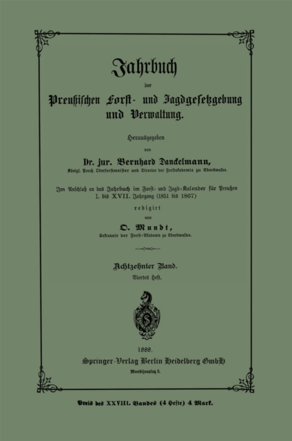Jahrbuch der preußischen Forst- und Jagdgesetzgebung und Verwaltung