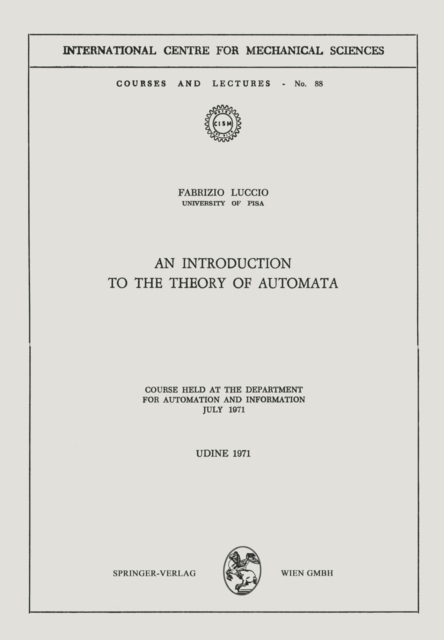 Introduction to the Theory of Automata