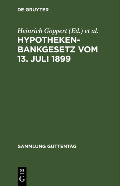 Hypothekenbankgesetz vom 13. Juli 1899