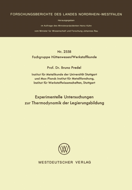 Experimentelle Untersuchungen zur Thermodynamik der Legierungsbildung