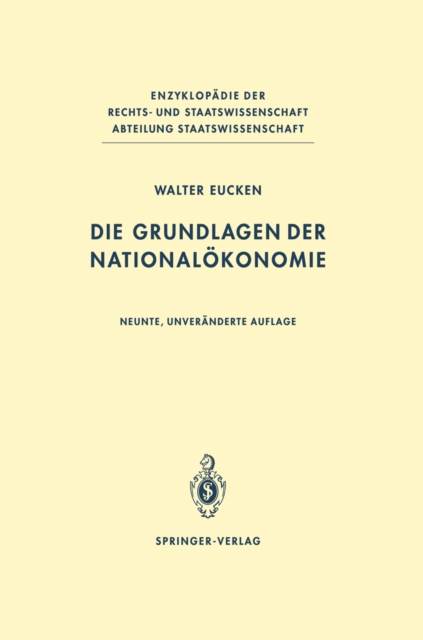 Die Grundlagen der Nationalökonomie