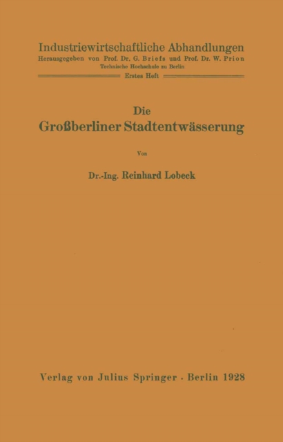 Die Großberliner Stadtentwässerung