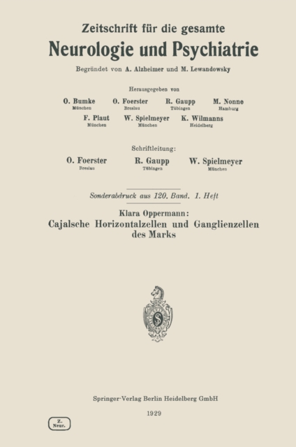 Cajalsche Horizontalzellen und Ganglienzellen des Marks