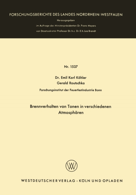 Brennverhalten von Tonen in verschiedenen Atmosphären