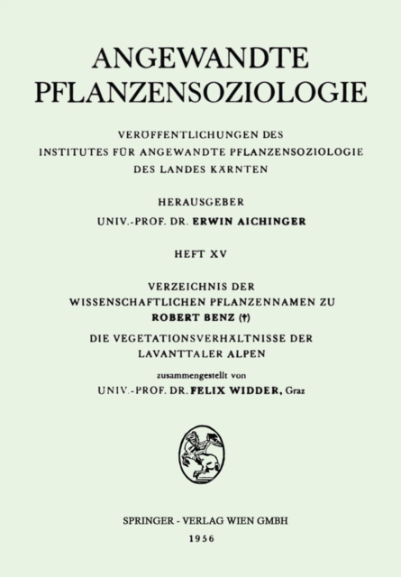 Verzeichnis der Wissenschaftlichen Pflanzennamen zu Robert Benz