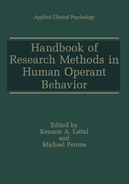 Handbook of Research Methods in Human Operant Behavior
