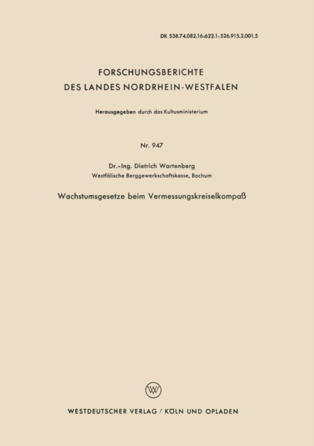 Wachstumsgesetze beim Vermessungskreiselkompaß