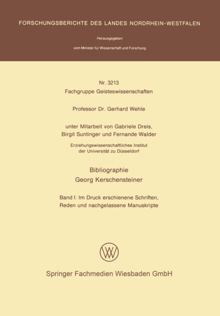 Bibliographie Georg Kerschensteiner