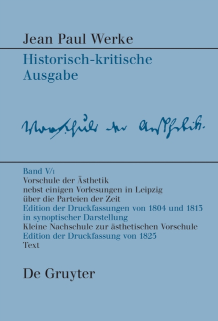 Vorschule der Aesthetik