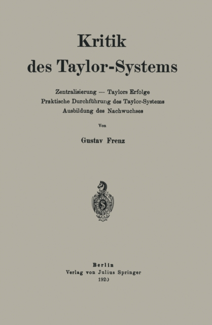Kritik des Taylor-Systems