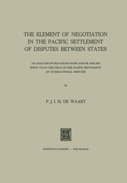 Element of Negotiation in the Pacific Settlement of Disputes between States