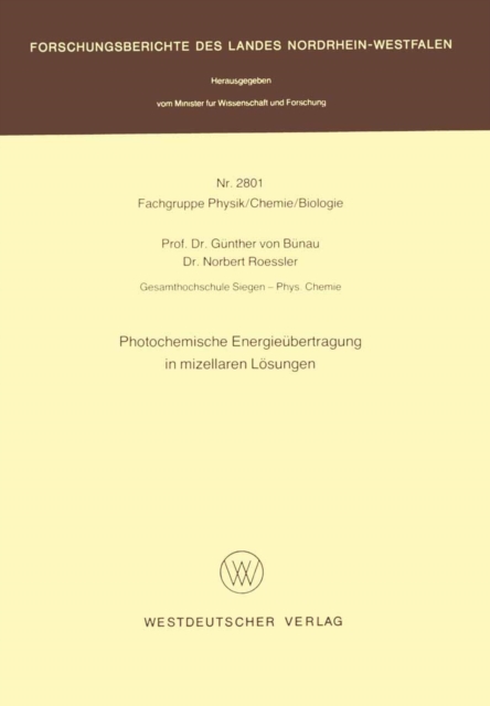 Photochemische Energieübertragung in mizellaren Lösungen