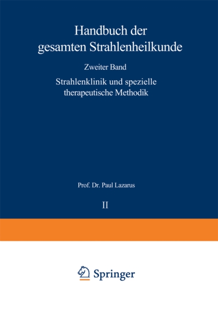 Strahlenklinik und spezielle therapeutische Methodik
