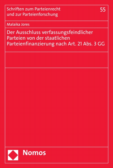 Der Ausschluss verfassungsfeindlicher Parteien von der staatlichen Parteienfinanzierung nach Art. 21 Abs. 3 GG