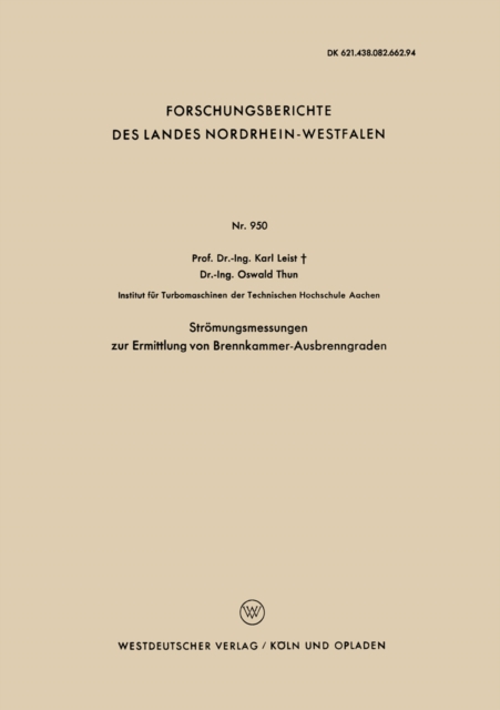 Strömungsmessungen zur Ermittlung von Brennkammer-Ausbrenngraden
