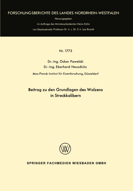 Beitrag zu den Grundlagen des Walzens in Streckkalibern