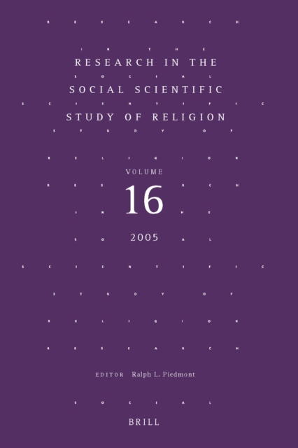 Research in the Social Scientific Study of Religion, Volume 16