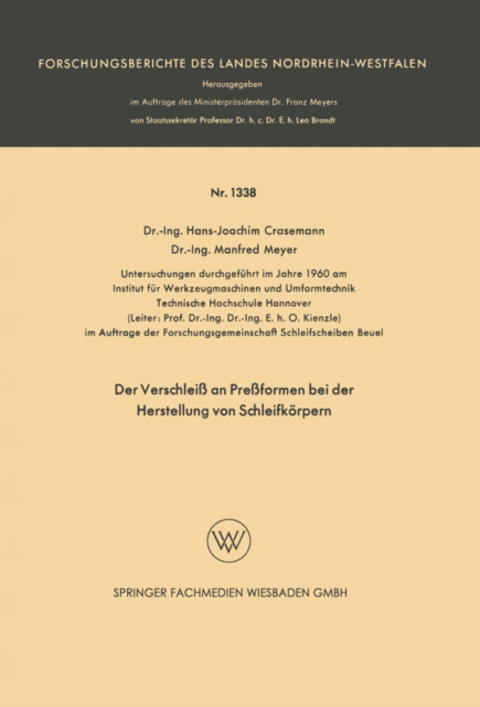 Der Verschleiß an Preßformen bei der Herstellung von Schleifkörpern