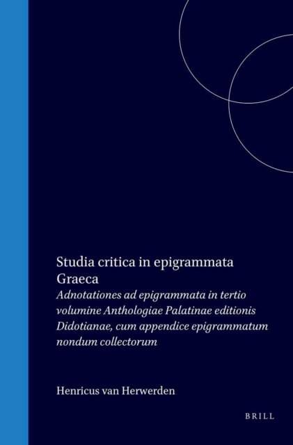 Studia critica in epigrammata Graeca