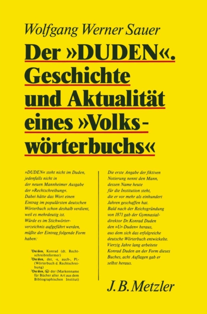 Der "Duden". Geschichte und Aktualität eines "Volkswörterbuchs"