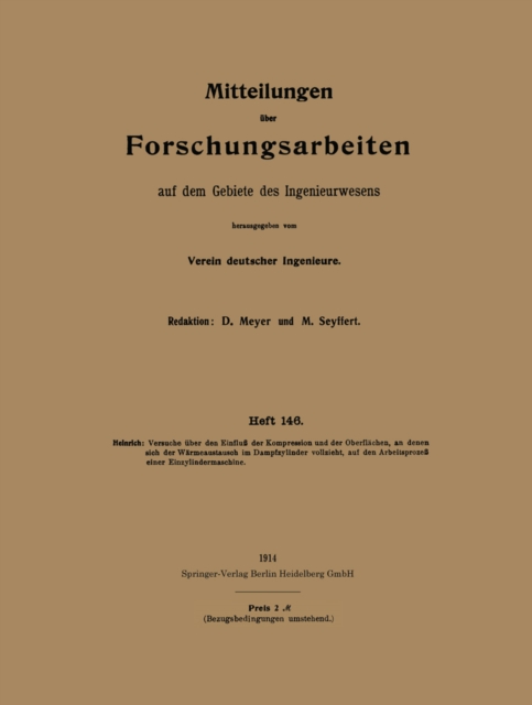 Mitteilungen über Forschungsarbeiten auf dem Gebiete des Ingenieurwesens