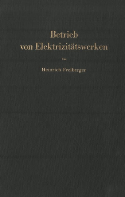 Betrieb von Elektrizitätswerken