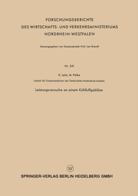 Leistungsversuche an einem Kühlluftgebläse