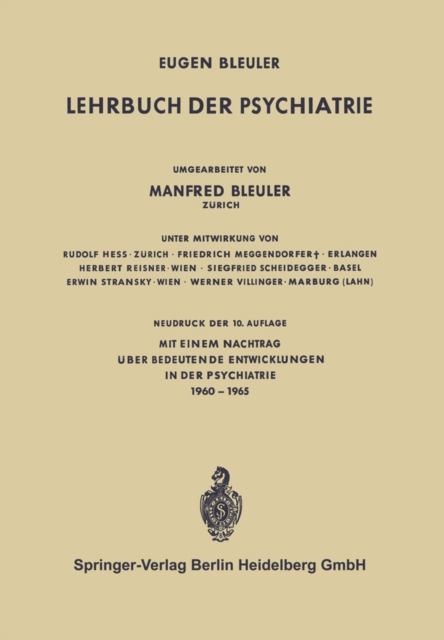 Lehrbuch der Psychiatrie