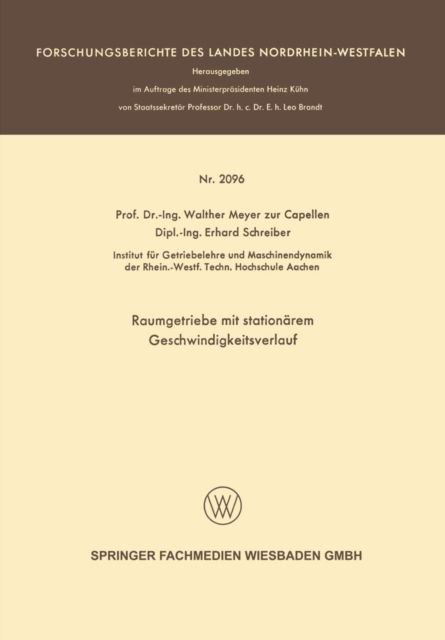 Raumgetriebe mit stationärem Geschwindigkeitsverlauf