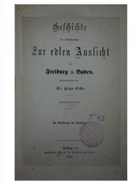 Geschichte der Freimaurerloge Zur edlen Aussicht 1784-1874