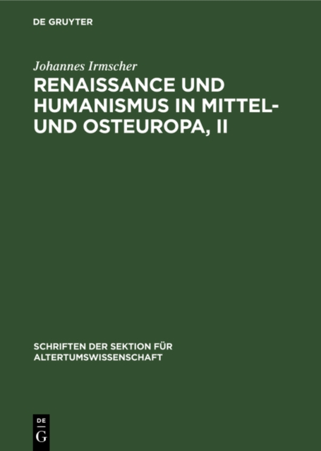 Renaissance und Humanismus in Mittel- und Osteuropa, II