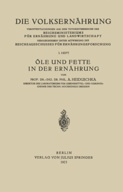 Öle und Fette in der Ernährung